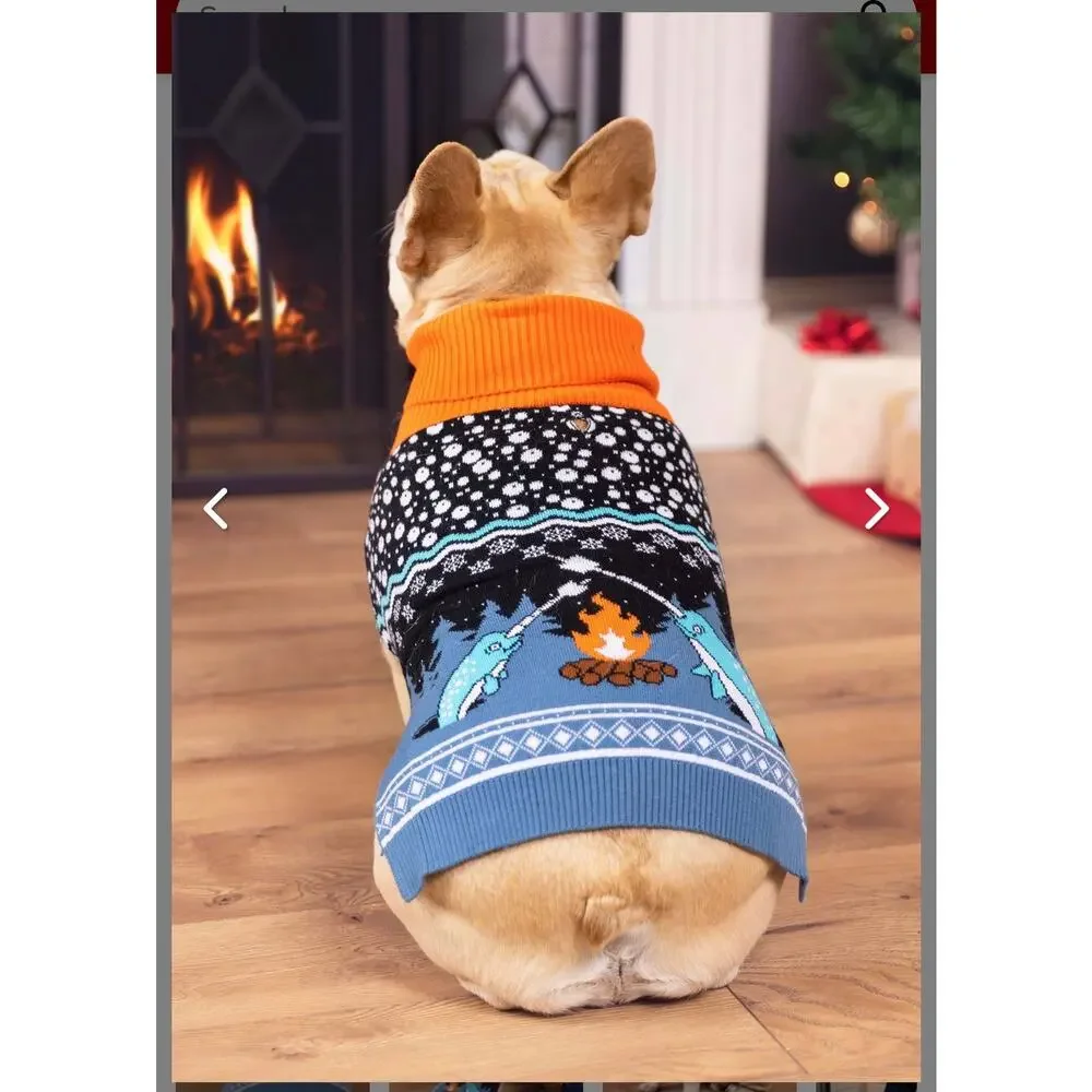 Narwhal Dog Christmas Sweater Size L